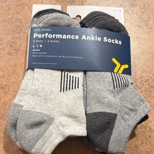 Old Navy Kids Performance Ankle Socks - Gray and Black
